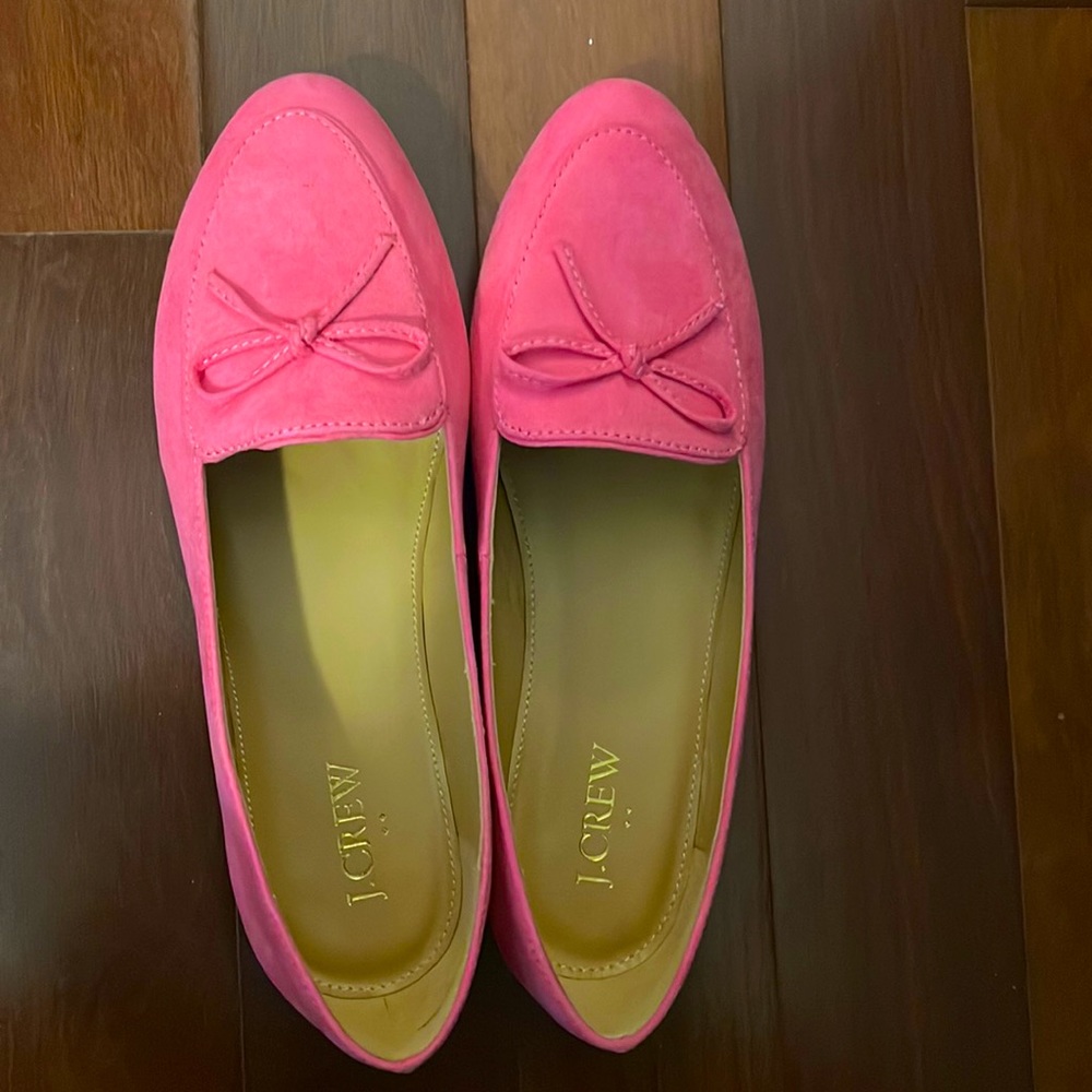 J.Crew Factory Pink Loafers with Bow